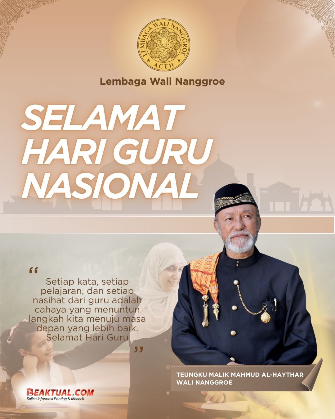 Selamat Hari Guru Wali Nanggroe